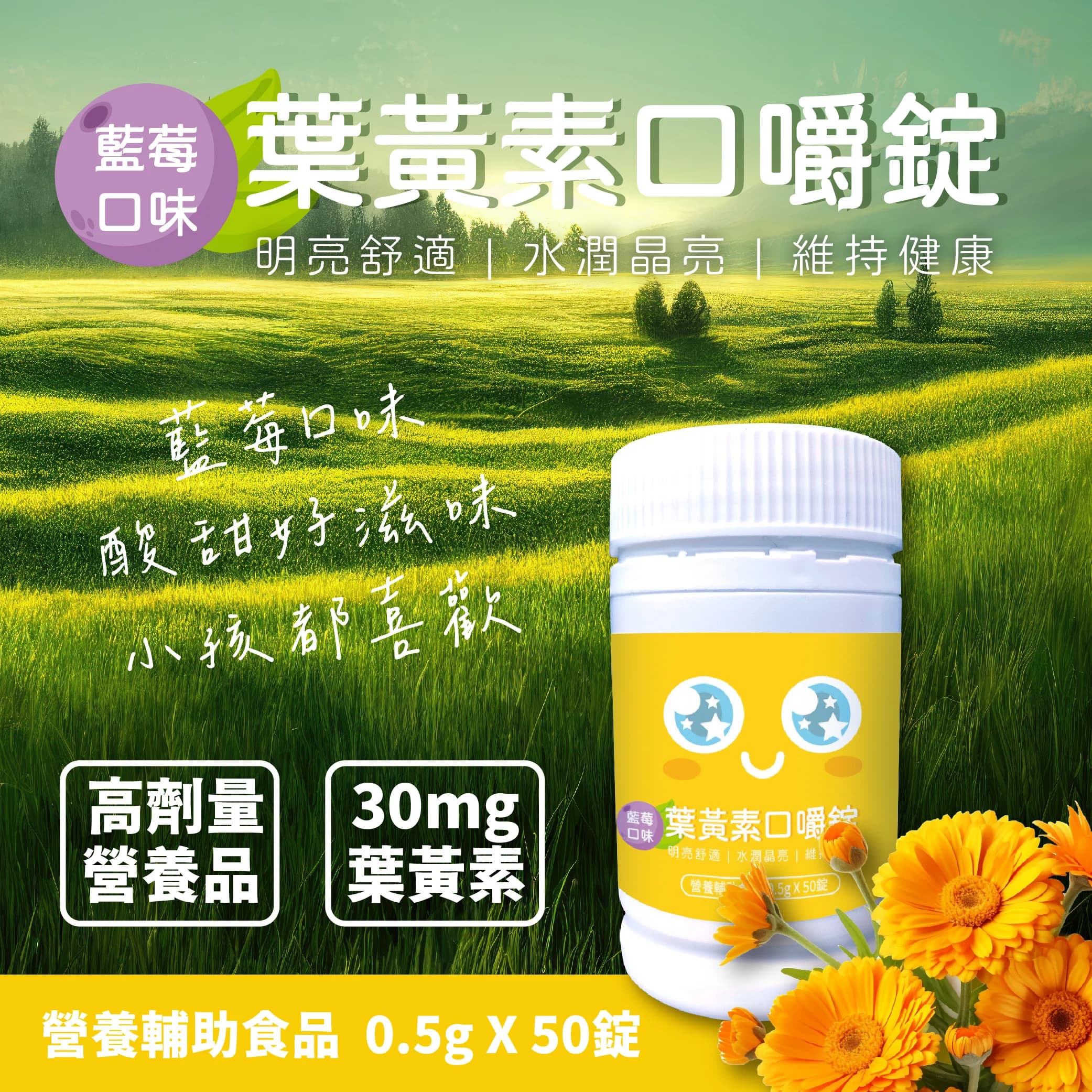 藍莓口味葉黃素口嚼錠